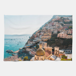 Coastline   Positano Italy, Cliffside Village Tea Towel