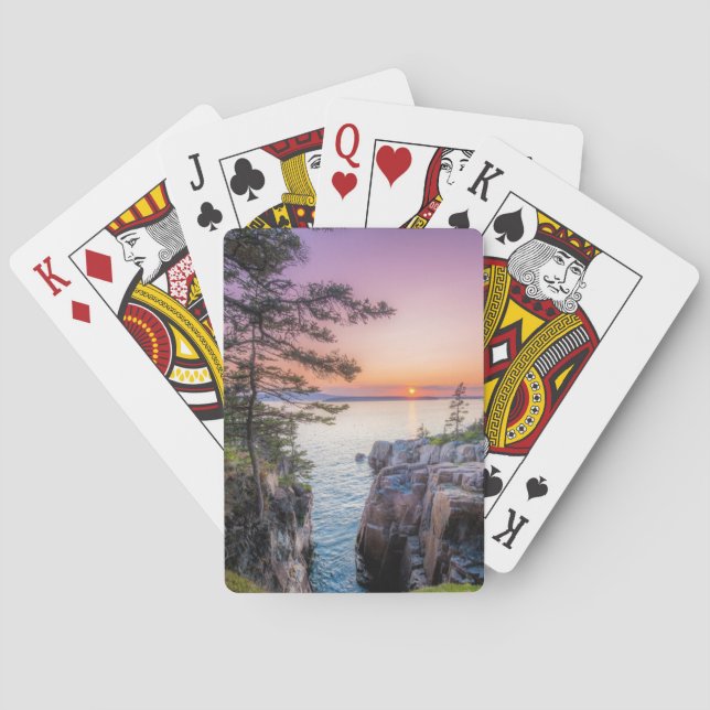 Coastline | Ravens Nest Acadia National Park Maine Playing Cards (Back)