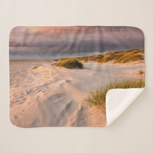 Coastline | Saltum Beach, Denmark Sherpa Blanket (Front (Horizontal))