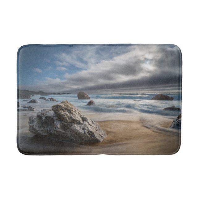 Coastline | Stormy Big Sur, California Bath Mat (Front)