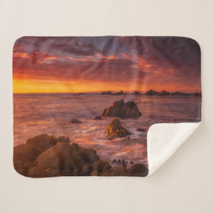 Coastline   Sunset Pacific Grove Carmel California Sherpa Blanket