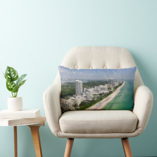 Coastline Urban Beach, Miami, Florida Lumbar Cushion