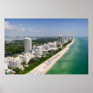 Coastline   Urban Beach, Miami, Florida Poster