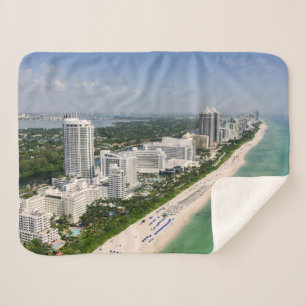 Coastline Urban Beach, Miami, Florida Sherpa Blanket