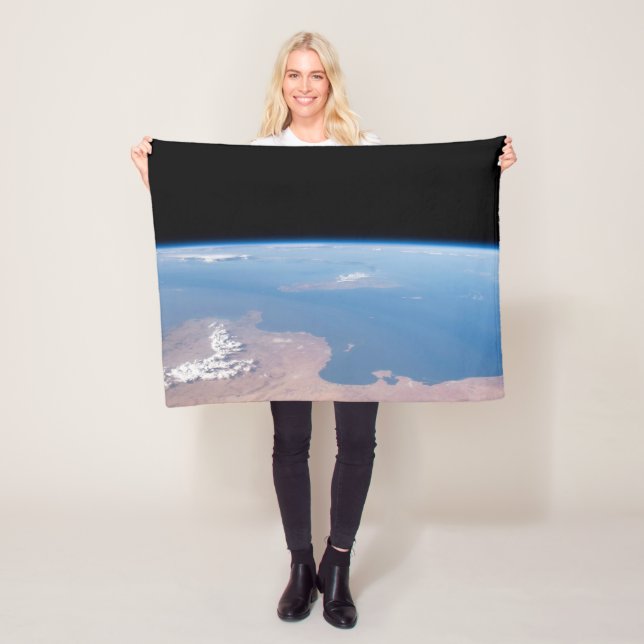 Coasts Of Tunisia And Libya And Island Of Sicily Fleece Blanket (In Situ)