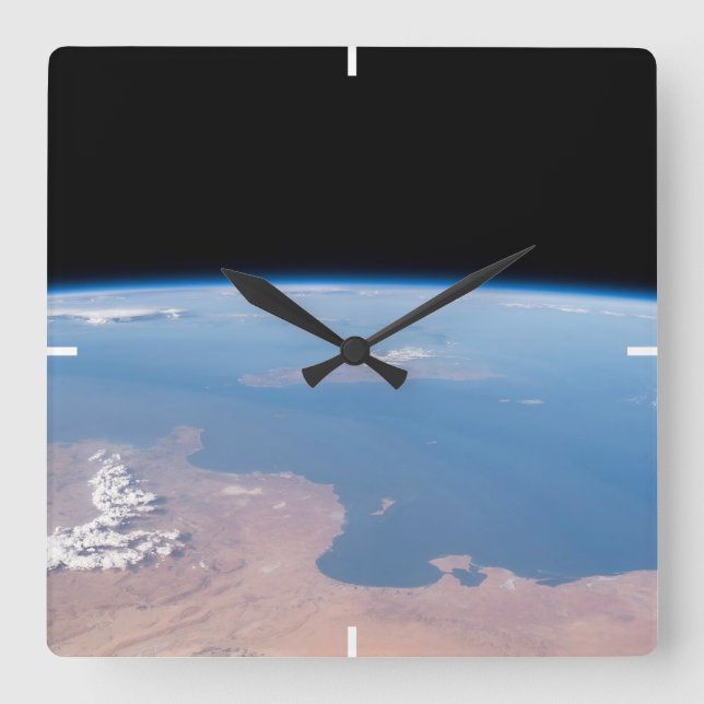 Coasts Of Tunisia And Libya And Island Of Sicily Square Wall Clock (Front)