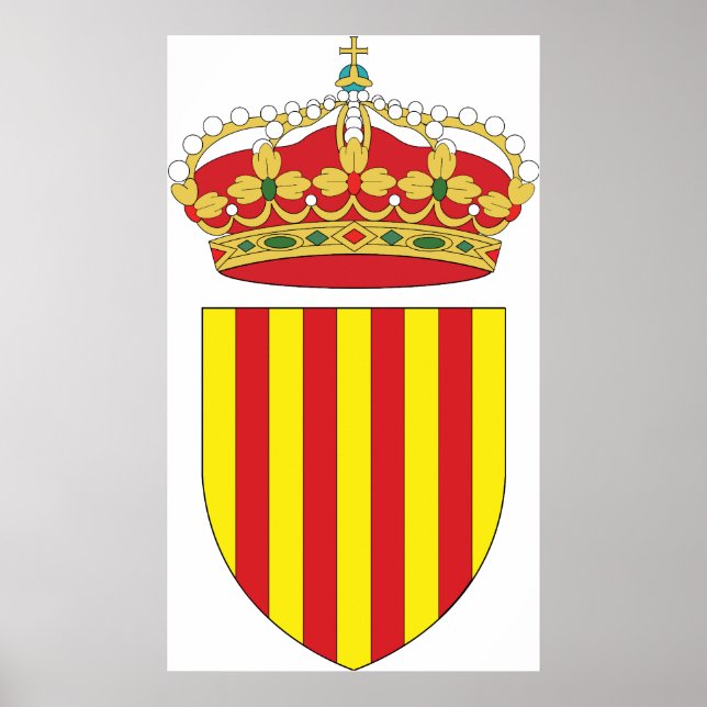 Coat Arms Cataluña Official Spain heraldry Symbol Poster (Front)
