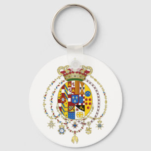 Coat Arms Kingdom of Two Sicilies Official Italy Key Ring