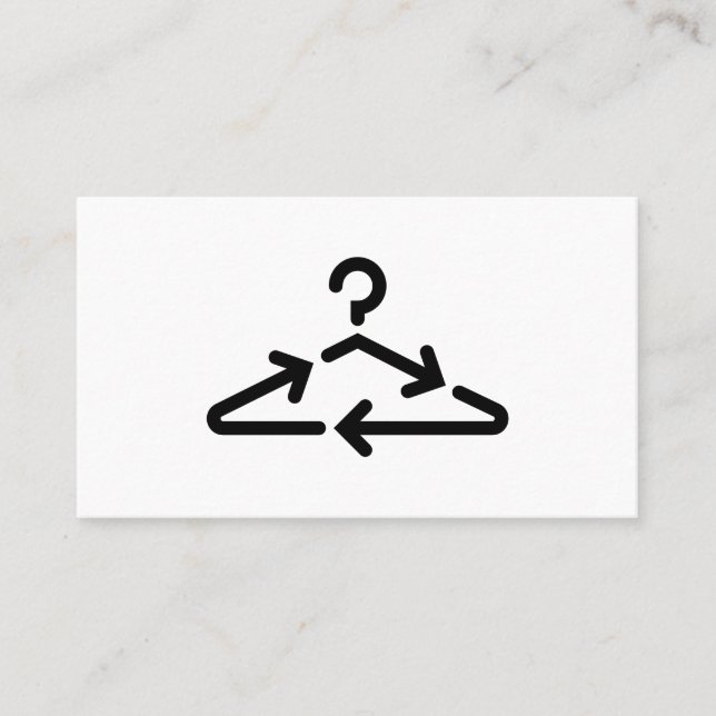 Coat Hanger Clothing Reseller Logo Business Card (Front)
