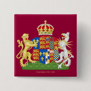 Coat of Arms Anne Boleyn 15 Cm Square Badge