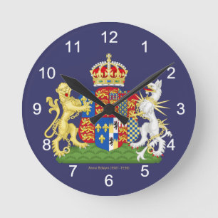 Coat of Arms Anne Boleyn Round Clock