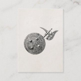Coat of Arms Axe Shield Armour Mediaeval Weapon Business Card