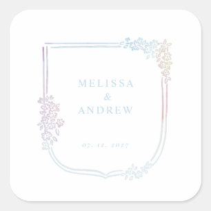 Coat of arms frame - pastel square sticker