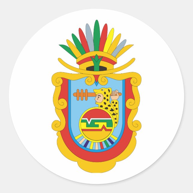 Coat of arms Guerrero Mexico Official Symbol Logo Classic Round Sticker (Front)