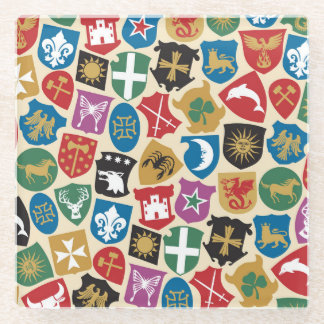 Coat of Arms: Heraldic Background. Glass Coaster
