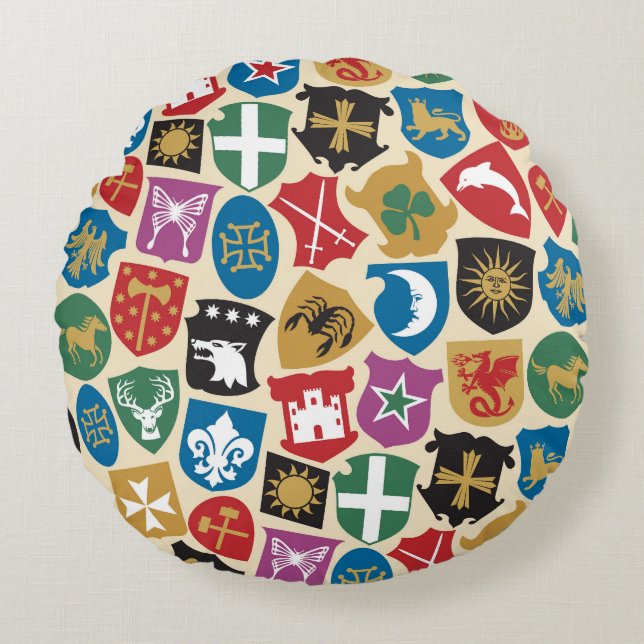 Coat of Arms: Heraldic Background. Round Cushion (Front)