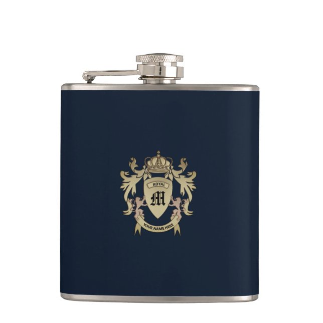 Coat Of Arms Hip Flask (Front)