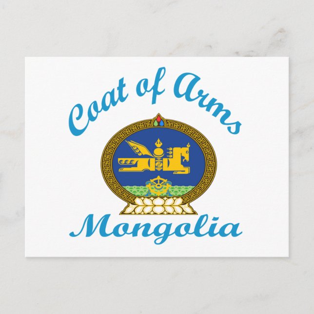 Coat Of Arms Mongolia Postcard (Front)