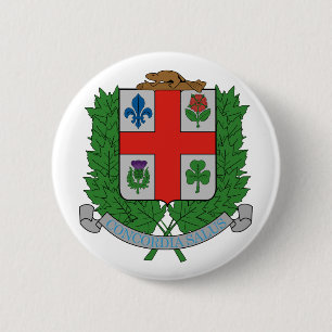 Coat of Arms Montréal Canada Official Symbol 6 Cm Round Badge