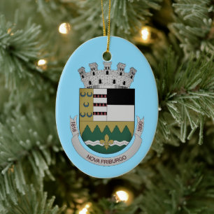 Coat of arms - Nova Friburgo, Brazil Ceramic Tree Decoration