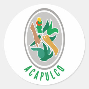 Coat of Arms of Acapulco, Mexico Classic Round Sticker