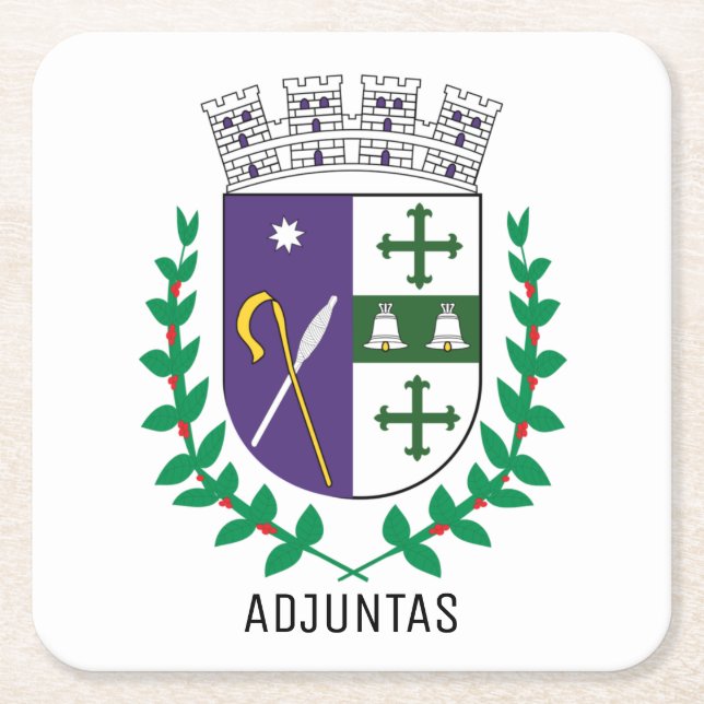 Coat of Arms of Adjuntas, Puerto Rico Square Paper Coaster (Front)