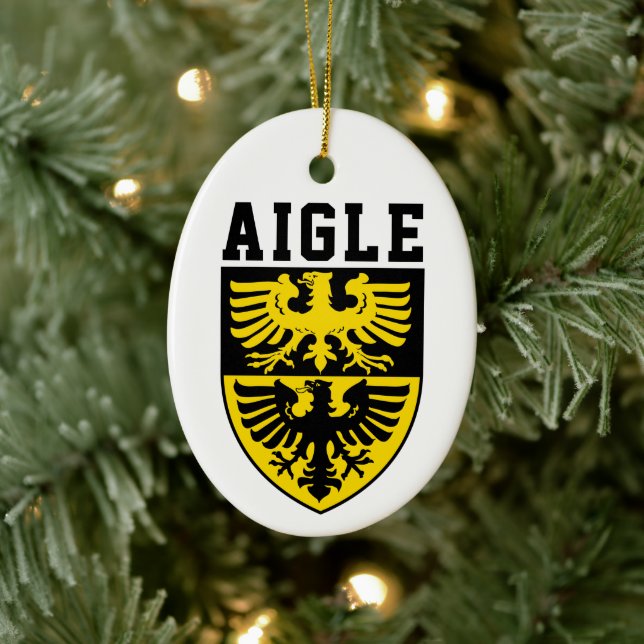 Coat of Arms of Aigle, Switzerland Ceramic Tree Decoration (Tree)