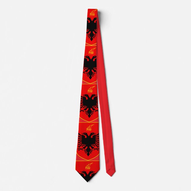 Coat Of Arms Of Albania Classical Masterpiece Art Tie (Front)