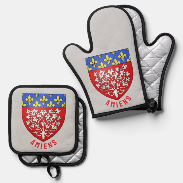 Coat of arms of Amiens, France Oven Mitt & Pot Holder Set (Front/Back)
