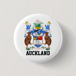 Coat of Arms of Auckland, NZ 3 Cm Round Badge