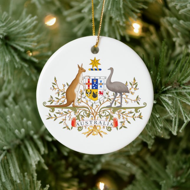 Coat of Arms of Australia Ceramic Tree Decoration (Tree)