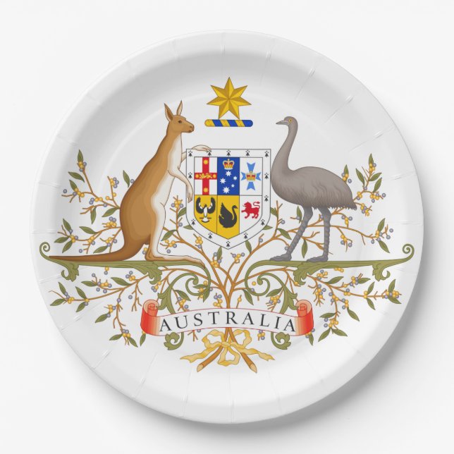 Coat of Arms of Australia Paper Plate (Front)
