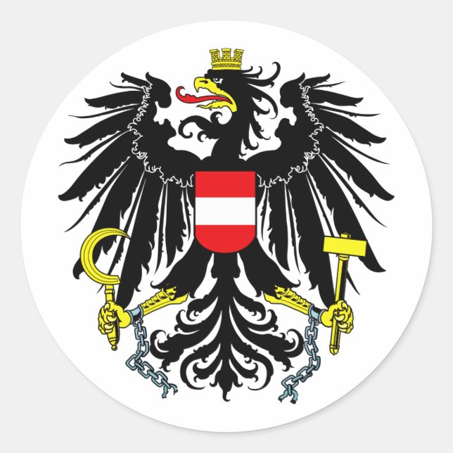 Coat of Arms of Austria Classic Round Sticker (Front)