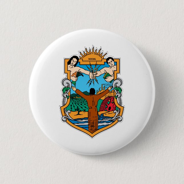 Coat of Arms of Baja California Mexico Official 6 Cm Round Badge (Front)