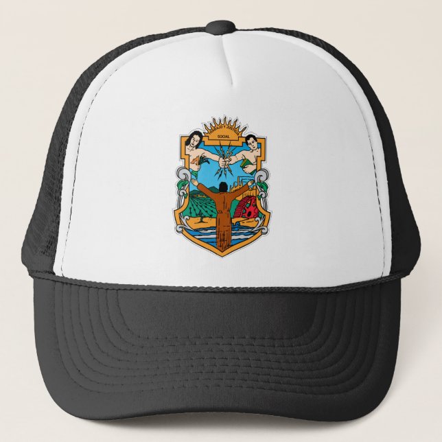 Coat of Arms of Baja California Mexico Official Trucker Hat (Front)
