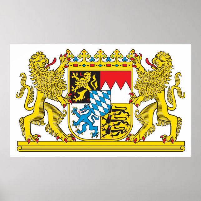 Coat of Arms of Bavaria Official Germany Symbol Poster (Front)