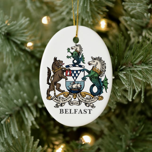 Coat of Arms of Belfast Ceramic Tree Decoration (Tree)