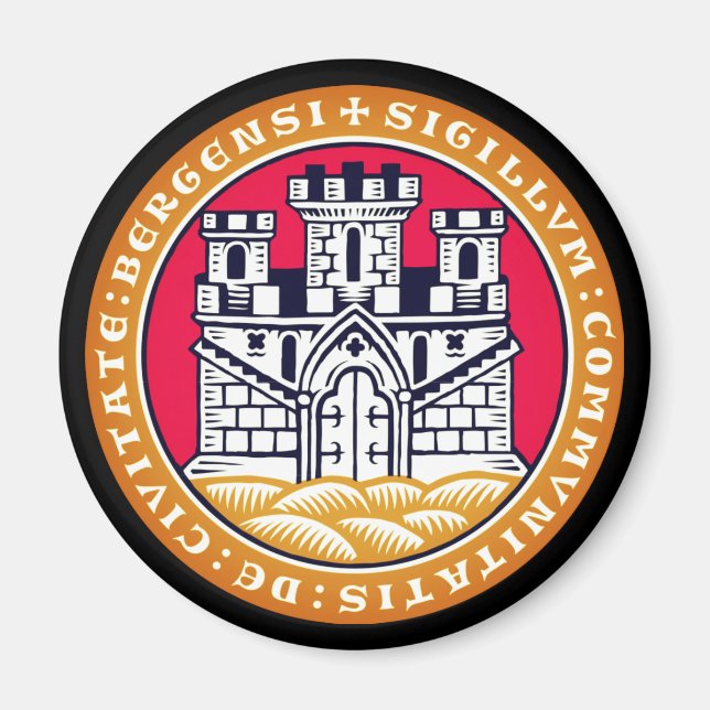 Coat of Arms of Bergen, Norway Magnet (Front)