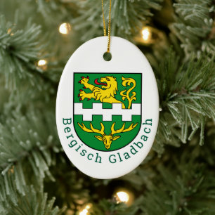 Coat of Arms of Bergisch Gladbach, Germany Ceramic Tree Decoration