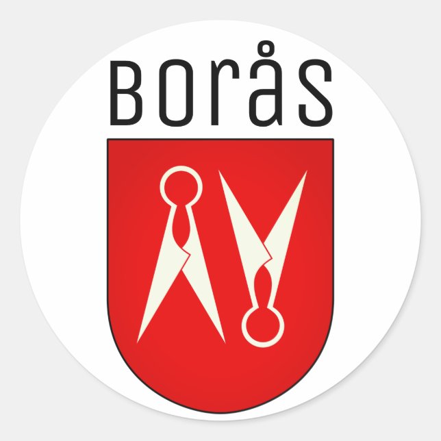 Coat of Arms of Borås, Sweden Classic Round Sticker (Front)