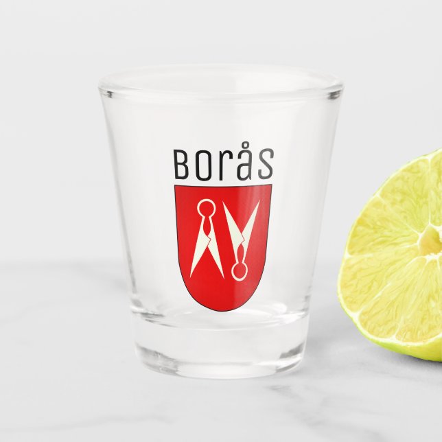 Coat of Arms of Borås, Sweden Shot Glass (Front)