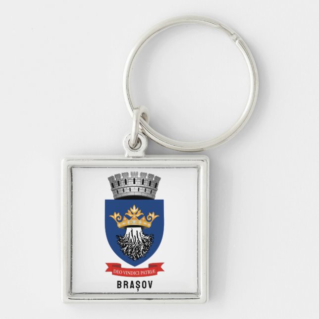 Coat of Arms of Brașov, Romania Key Ring (Front)