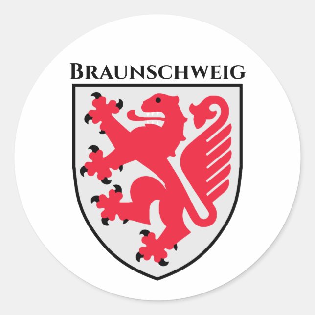 Coat of Arms of Braunschweig, Germany Classic Round Sticker (Front)
