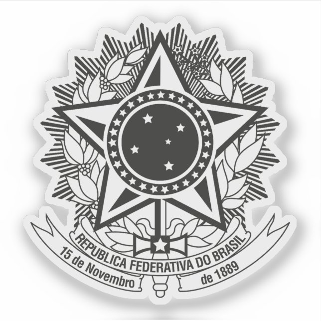 Coat of arms of Brazil (1992–present, b/w variant) (Front)
