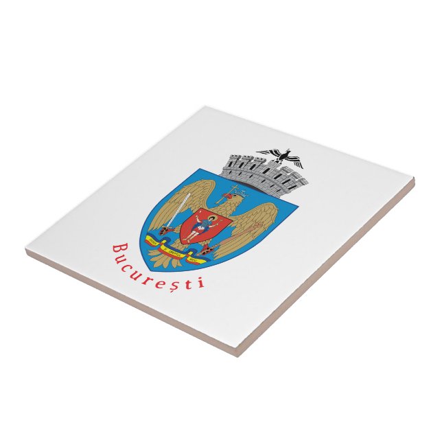 Coat of Arms of Bucharest, Romania Tile (Side)