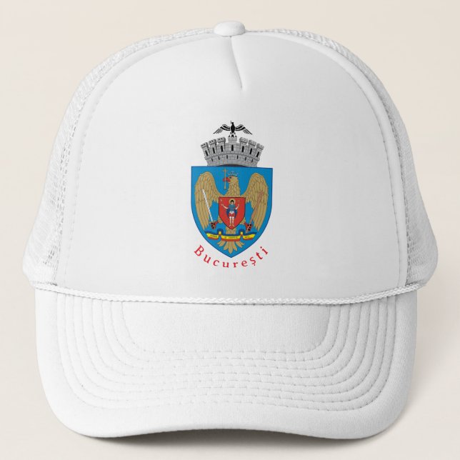 Coat of Arms of Bucharest, Romania Trucker Hat (Front)
