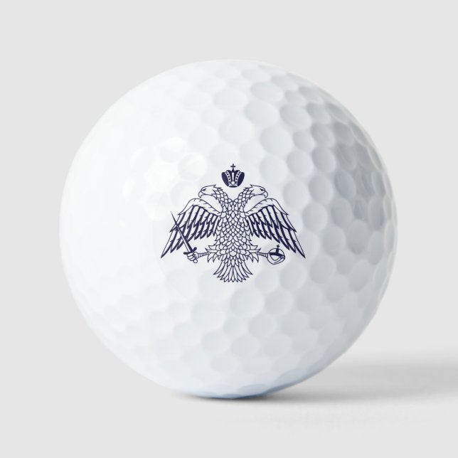 Coat of arms of Byzantine Classical Imperial Art Golf Balls (Front)
