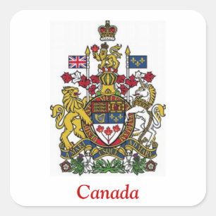 Coat of Arms of Canada Square Sticker