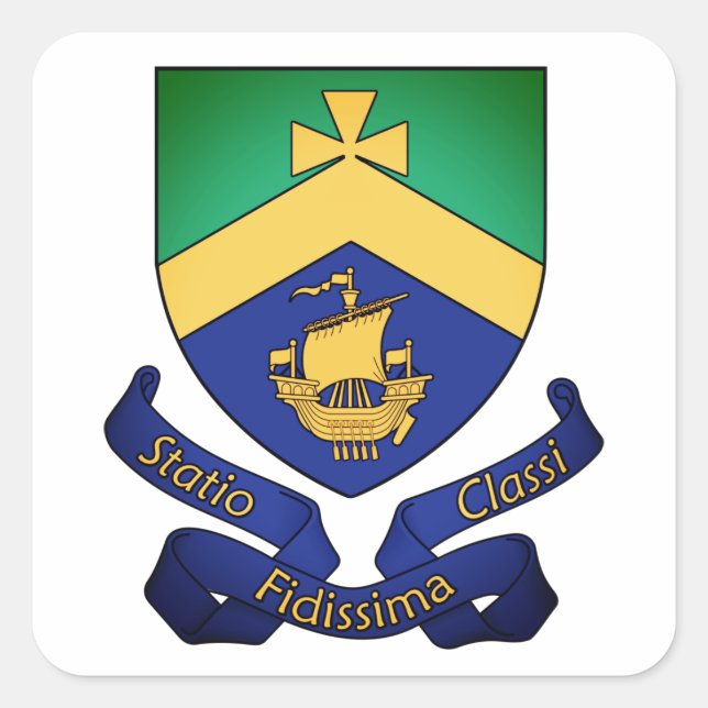 Coat of Arms of Cobh (County Cork), Ireland Square Sticker (Front)