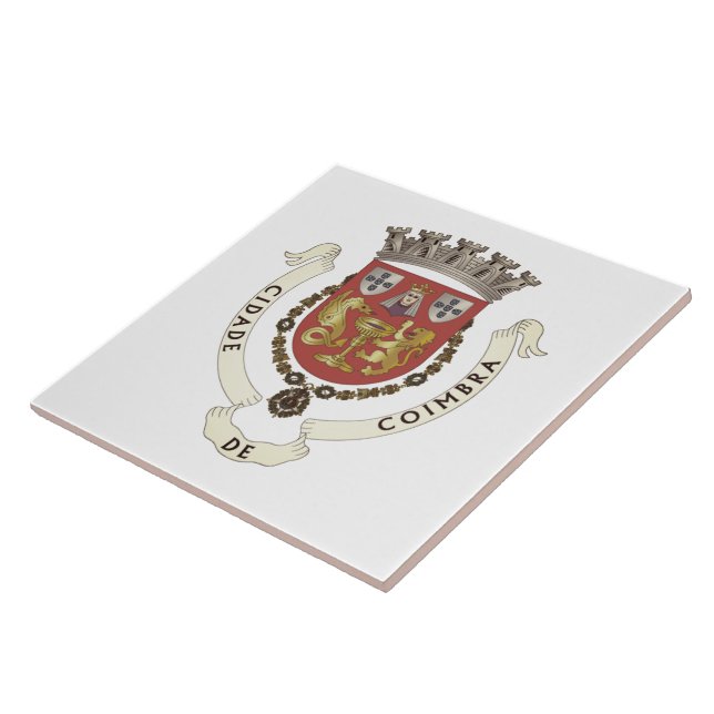Coat of Arms of Coimbra, PORTUGAL Tile (Side)